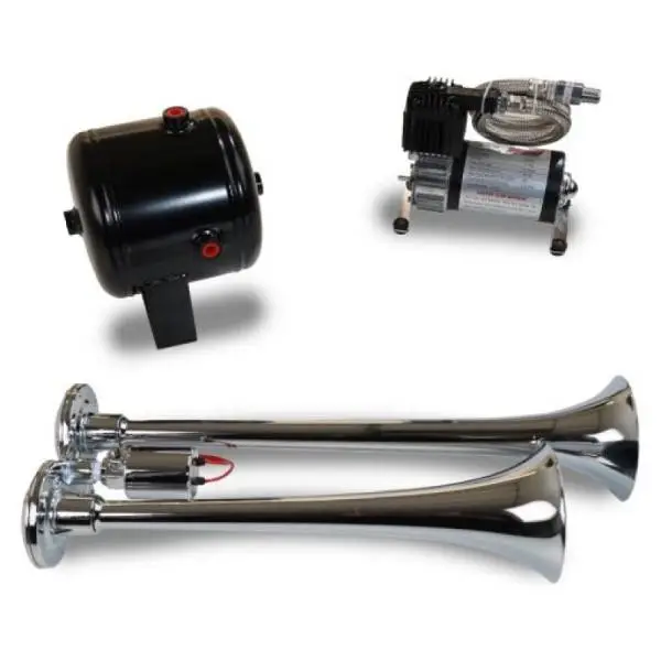 Kleinn Dual Chrome Horn Kit w/ 120 PSI Air Compressor / 0.5 gal Air Tank image 2