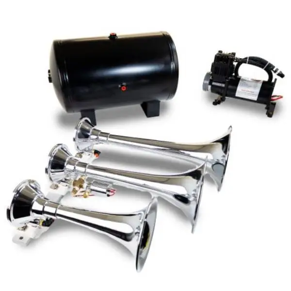 Kleinn Triple Chrome Horn Kit w/150 PSI Waterproof 3.0 gal Air Tank thumbnail 2