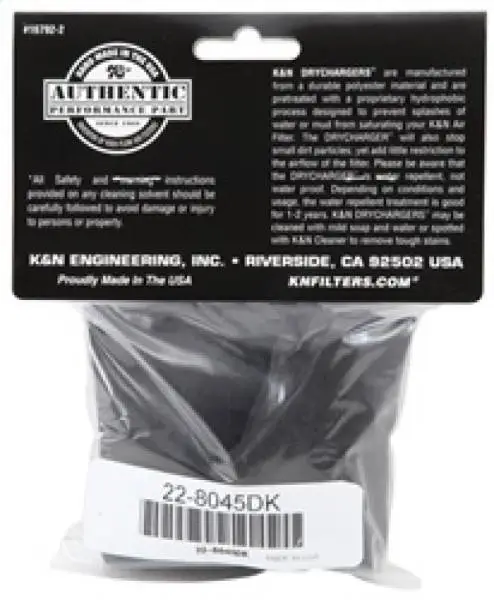 K&N 6in ID x 6inH Closed Top Black Drycharger Air Filter Wrap image 4