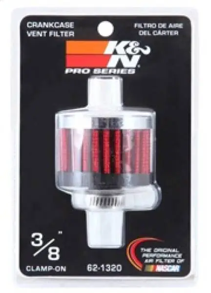 K&N Clamp On Rubber Base Crankcase Vent Filter 0.375in Flange ID x 2in OD x 1.5in Height image 11
