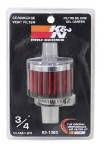 K&N 3/4 inch ID 2 inch OD 1.5 inch H Clamp On Crankcase Vent Filter image 9