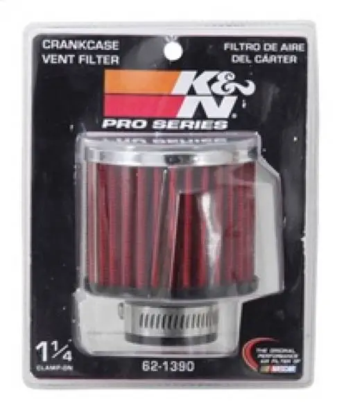 K&N 1.25in Flange ID x 3in OD x 2.5in H Rubber Base Crankcase Vent Filter image 9