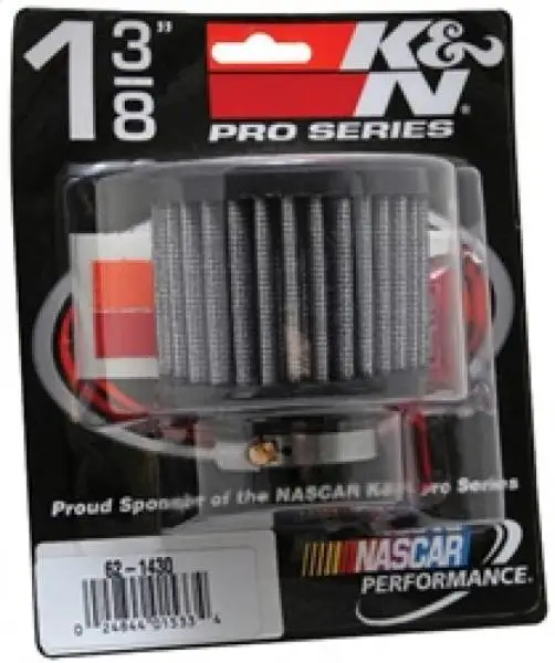 K&N 1.375in Flange ID x 3in OD x 2.5in H Rubber Base Crankcase Vent Filter image 6