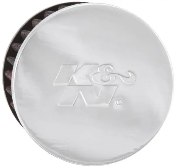 K&N 1.75in Flange ID x 3in OD x 2.5in H Chrome Finish Rubber Base Crankcase Vent Filter image 5