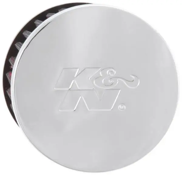 K&N Rubber Base Chrome Top Push-In Crankcase Vent Filter 3in OD x 2-1/2in H. image 9