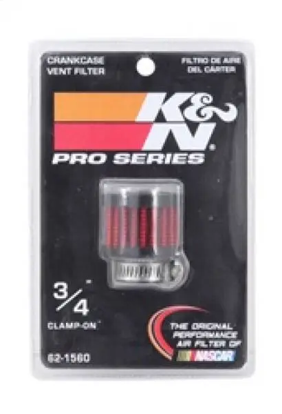 K&N 0.75 inch ID 1.375 inch OD 1.125 inch H Clamp On Crankcase Vent Filter thumbnail 9