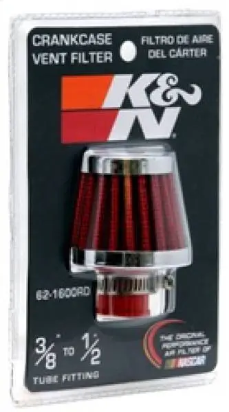 K&N 2in Base OD x .375in Flange ID x 1.75in H Rubber Base Crankcase Vent Filter image 8