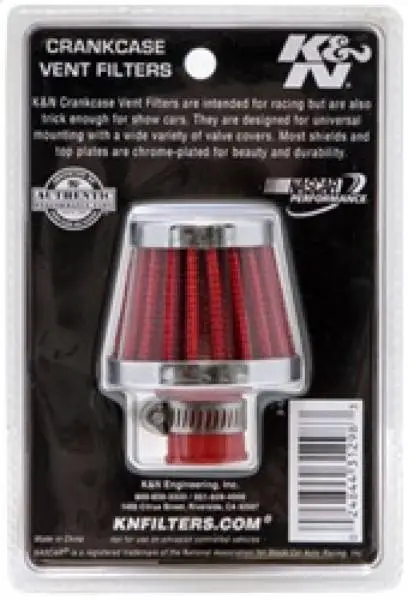 K&N 2in Base OD x .375in Flange ID x 1.75in H Rubber Base Crankcase Vent Filter image 9