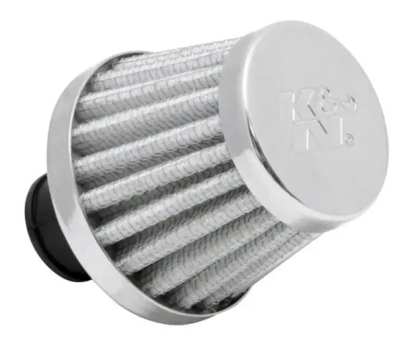 K&N 2in Base OD x .375in Flange ID x 1.75in H Rubber Base Crankcase Vent Filter - White image 2