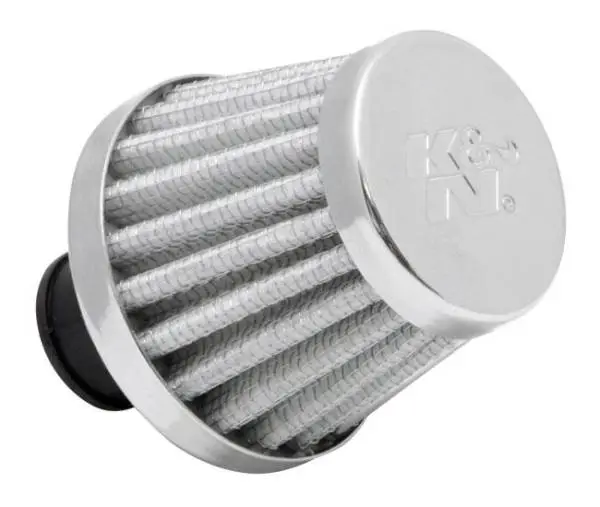 K&N 2in Base OD x .375in Flange ID x 1.75in H Rubber Base Crankcase Vent Filter - White image 6