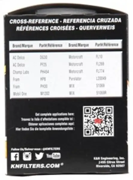 K&N Oil Filter OIL FILTER; AUTOMOTIVE thumbnail 10