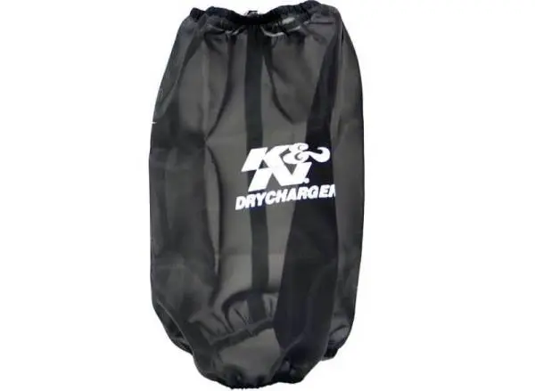 K&N 6.625in Base ID / 5.25in Top ID / 9.5in H Round Tapered Black Drycharger Air Filter Wrap