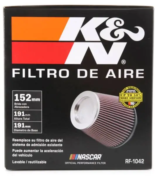 K&N Round Tapered Universal Air Filter 6in Flange ID x 7.5in Base OD x 5in Top OD x 6.5in Height thumbnail 13