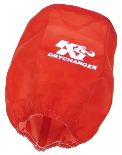 K&N Drycharger Air Filter Wrap Red 6in Base ID x 5in Top ID x 6.5in Height thumbnail 2