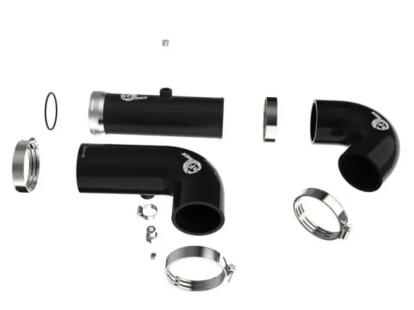 aFe BladeRunner Intercooler Hot & Cold Side Tubes Combo 20-21 GM Trucks 3.0L (td) - Black thumbnail 4