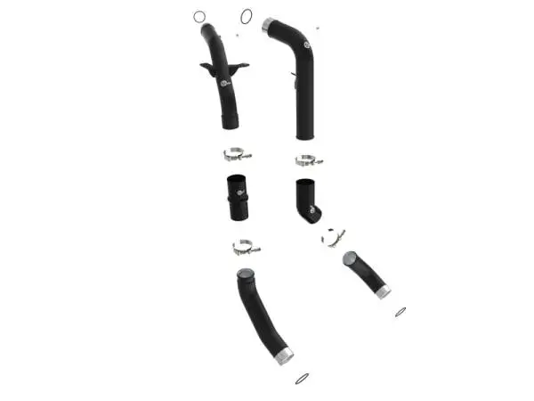 aFe RAM 1500 20-22 V6-3.0L (td) BladeRunner 2-1/2 in & 3in Aluminum Hot & Cold Charge Pipe Kit Black image 5