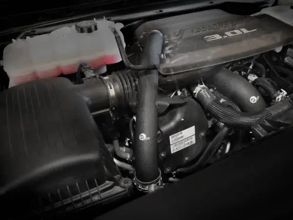 aFe RAM 1500 20-22 V6-3.0L (td) BladeRunner 2-1/2in & 3in Aluminum Hot Charge Pipe Black image 5