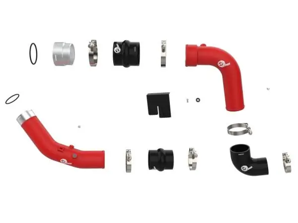 aFe 23-25 Ford F250/F350 Super Duty V8-6.7L BladeRunner Aluminum Hot & Cold Charge Pipe Kit - Red thumbnail 7
