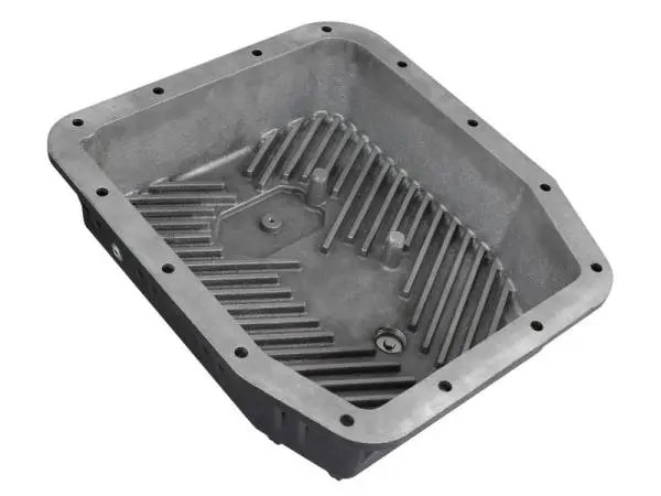 aFe POWER Transmission Pan Ford Trucks 80-92 (AOD Transmission)- Black w/ Machined Fins image 4