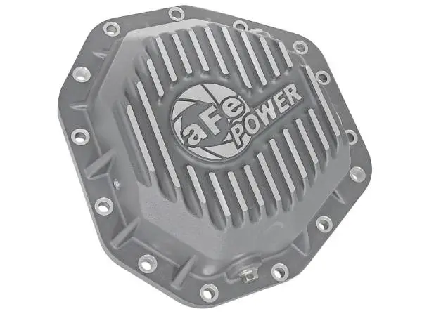 aFe Power Street Ser Rear Diff Cover Raw w/Mach Fin 2017 Ford Diesel Trucks V8-6.7L(td) Dana M275-14 thumbnail 2