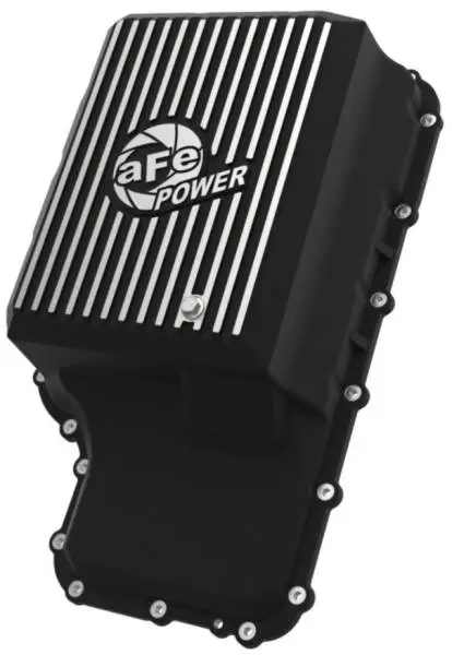 aFe 20-21 Ford Truck w/ 10R140 Transmission Pan Black POWER Street Series w/ Machined Fins thumbnail 6