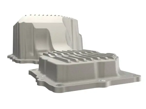aFe GM Diesel Trucks 17-19 V8-6.6L L5P POWER Street Series Engine Oil Pan Raw w/ Machined Fins image 2