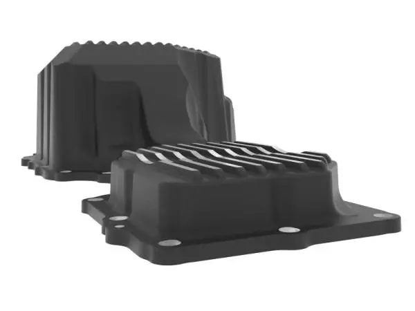 aFe 17-19 GM Diesel V8-6.6L L5P Engine Oil Pan w/ Machined Fins image 2