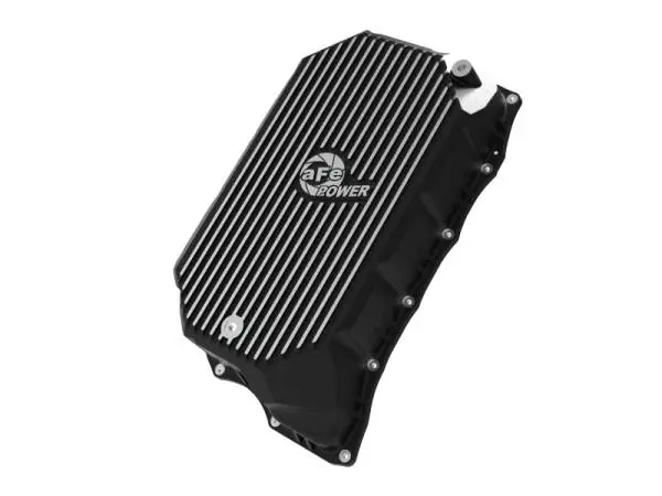 aFe 20-25 GM Diesel V8-6.6L L5P Transmission Pan w/ Machined Fins - Black