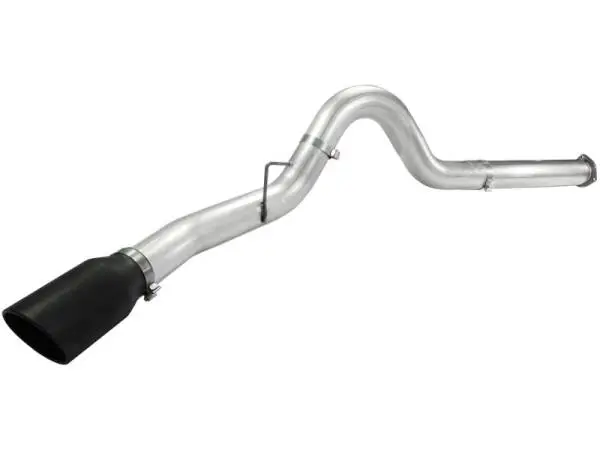 aFe Atlas 5in DPF-Back Aluminized Steel Exh Sys Ford Diesel Trucks 11-14 v8-6.7L td wrinkled blk tip image 4