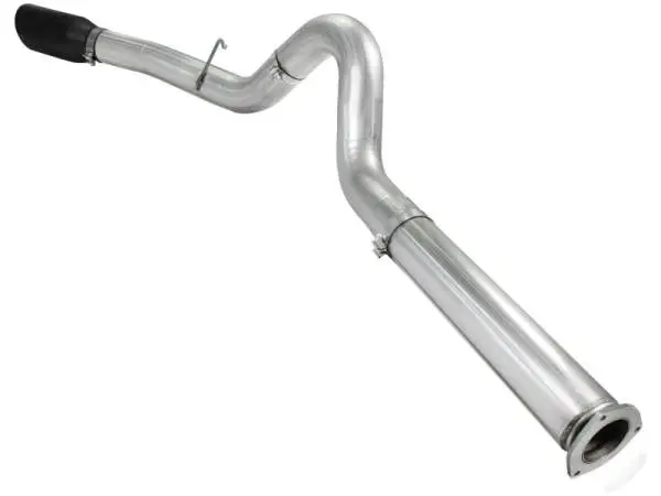 aFe Atlas 5in DPF-Back Aluminized Steel Exh Sys Ford Diesel Trucks 11-14 v8-6.7L td wrinkled blk tip image 5