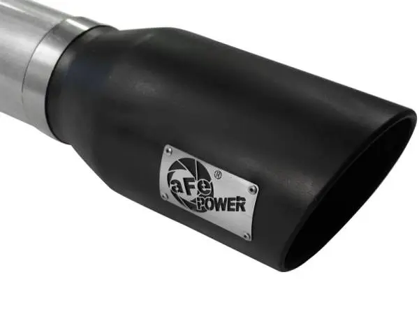 aFe Atlas 5in DPF-Back Aluminized Steel Exh Sys Ford Diesel Trucks 11-14 v8-6.7L td wrinkled blk tip image 8