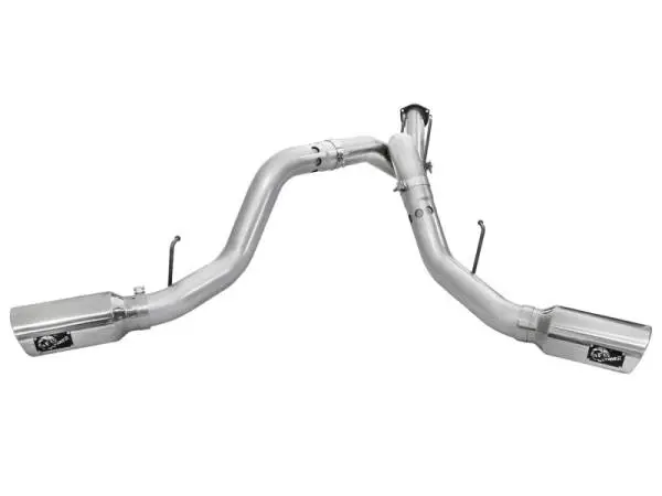 aFe Atlas Exhaust 4in DPF-Back Exhaust Aluminized Steel Polished Tip 11-14 ford Diesel Truck V8-6.7L image 3