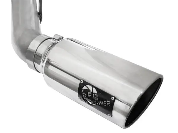 aFe Atlas Exhaust 4in DPF-Back Exhaust Aluminized Steel Polished Tip 11-14 ford Diesel Truck V8-6.7L image 7