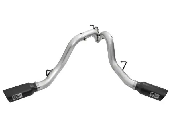 aFe Atlas Exhaust 4in Dual DPF-Back Al Steel w/ Black Tips 16-17 GM Diesel Truck V8-6.6L (td) LML image 5