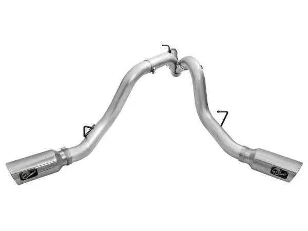 aFe Atlas Exhaust 4in Dual DPF-Back Al Steel w/ Pol Tips 16-17 GM Diesel Truck V8-6.6L (td) LML image 4