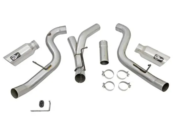 aFe Atlas Exhaust 4in Dual DPF-Back Al Steel w/ Pol Tips 16-17 GM Diesel Truck V8-6.6L (td) LML image 6