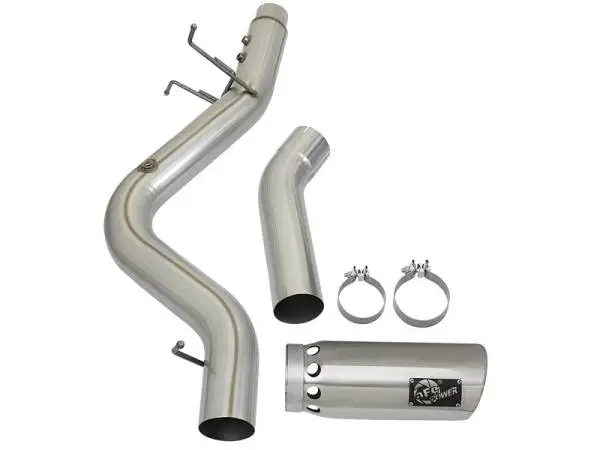 aFe ATLAS 5in DPF-Back Aluminized Steel Exhaust System w/Polished Tips 2017 GM Duramax 6.6L (td) L5P image 7