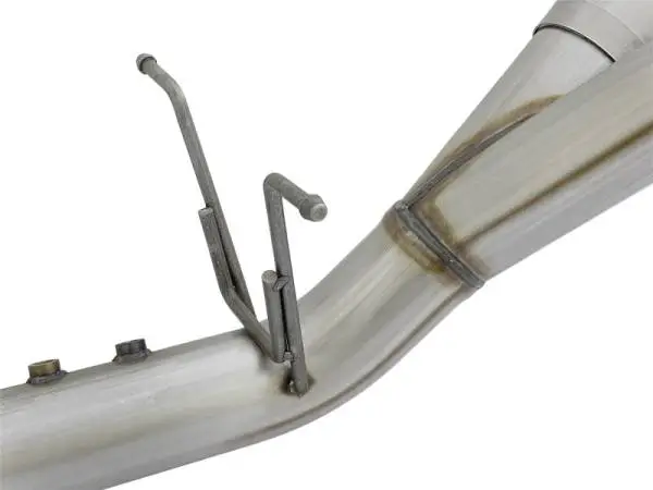 aFe ATLAS 4in DPF-Back Alum Steel Exhaust System w/Dual Exit Polished Tip 2017 GM Duramax 6.6L (td) image 3