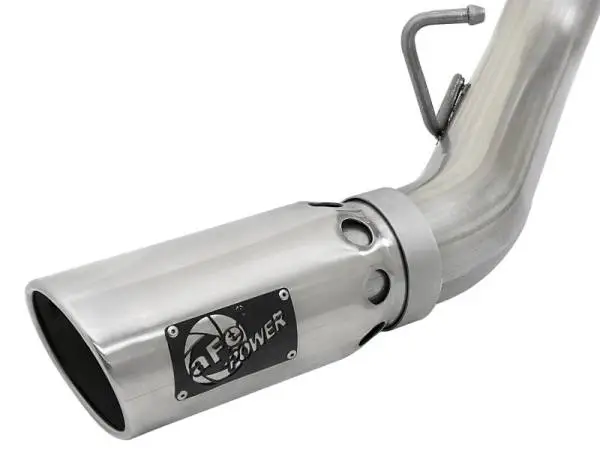 aFe ATLAS 4in DPF-Back Alum Steel Exhaust System w/Dual Exit Polished Tip 2017 GM Duramax 6.6L (td) image 4