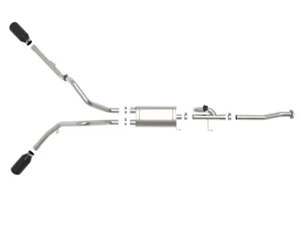 aFe Gemini XV 3in 304 SS Cat-Back Exhaust 15-20 Ford F-150 V6 2.7L/3.5 w/ Black Tips image 9