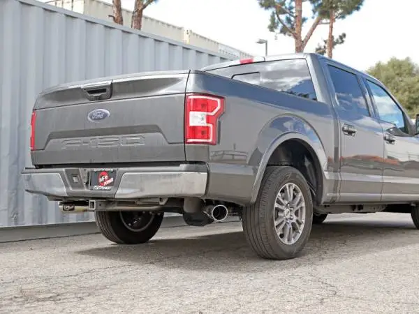 aFe Gemini XV 3in 304 SS Cat-Back Exhaust 15-20 Ford F-150 V6 2.7L/3.5 w/ Polished Tips image 6