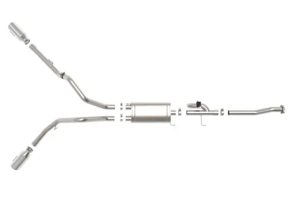 aFe Gemini XV 3in 304 SS Cat-Back Exhaust 15-20 Ford F-150 V6 2.7L/3.5 w/ Polished Tips image 9