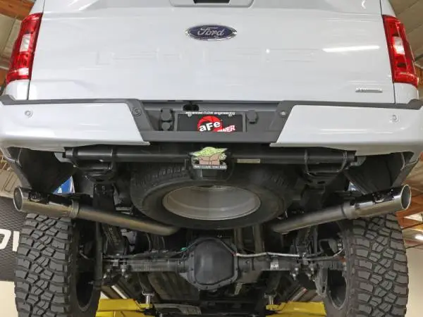aFe Vulcan 3in 304 SS Cat-Back Exhaust 2021 Ford F-150 V6 2.7L/3.5L (tt)/V8 5.0L w/ Black Tips image 4
