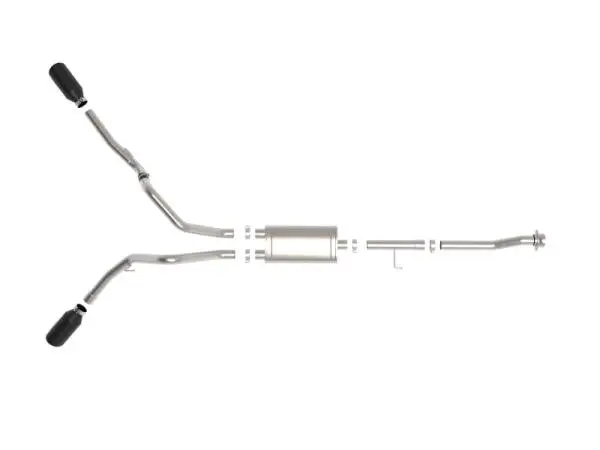aFe Vulcan 3in 304 SS Cat-Back Exhaust 2021 Ford F-150 V6 2.7L/3.5L (tt)/V8 5.0L w/ Black Tips image 7