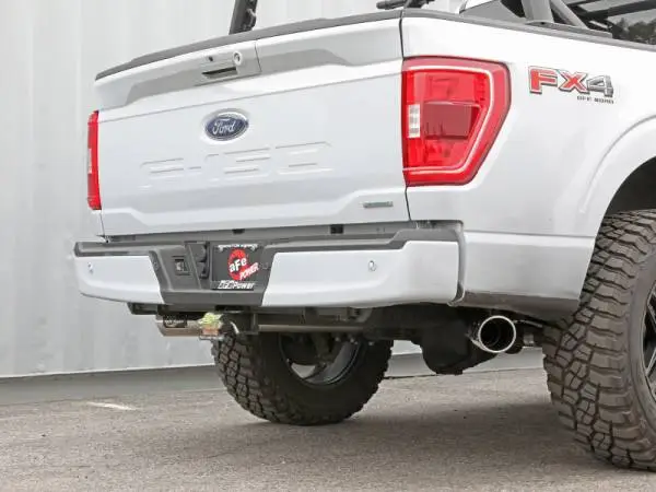 aFe Vulcan 3in 304 SS Cat-Back Exhaust 2021 Ford F-150 V6 2.7L/3.5L (tt)/V8 5.0L w/ Polished Tips image 3
