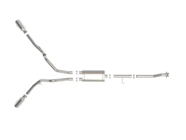 aFe Vulcan 3in 304 SS Cat-Back Exhaust 2021 Ford F-150 V6 2.7L/3.5L (tt)/V8 5.0L w/ Polished Tips image 7