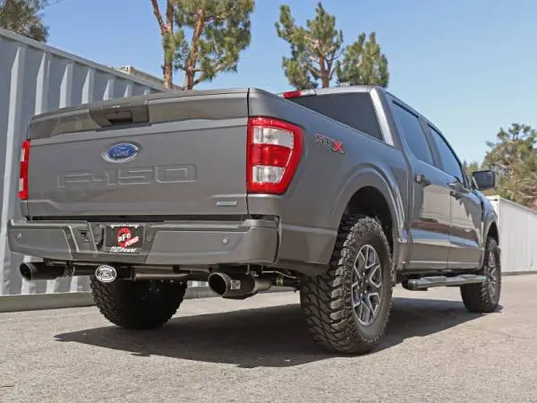 aFe Vulcan 3in 304 SS Cat-Back Exhaust 2021 Ford F-150 V6 2.7L/3.5L (tt)/V8 5.0L w/ Black Tips image 4