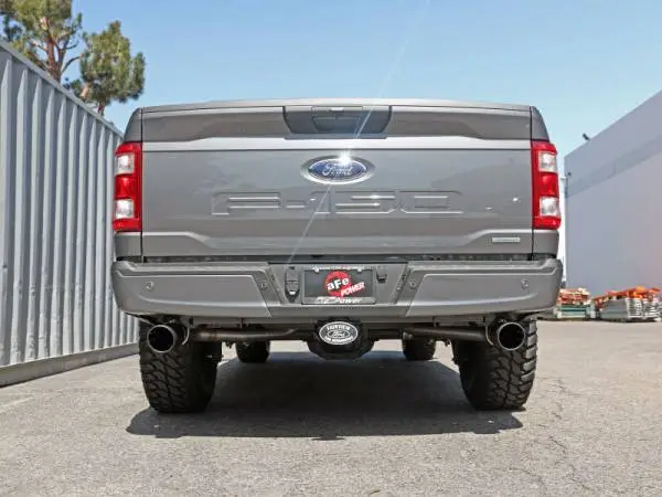 aFe Vulcan 3in 304 SS Cat-Back Exhaust 2021 Ford F-150 V6 2.7L/3.5L (tt)/V8 5.0L w/ Black Tips image 5