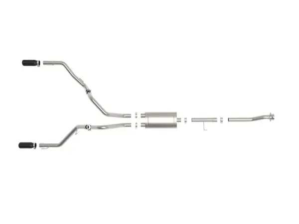 aFe Vulcan 3in 304 SS Cat-Back Exhaust 2021 Ford F-150 V6 2.7L/3.5L (tt)/V8 5.0L w/ Black Tips image 7