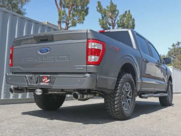 aFe Vulcan 3in 304 SS Cat-Back Exhaust 2021 Ford F-150 V6 2.7L/3.5L (tt)/V8 5.0L w/ Polished Tips image 4